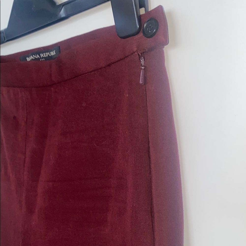 Maroon Skinny Pants Size 0 Women Ankle Slim Small Burgundy Red Banana Republic - Picture 3 of 9